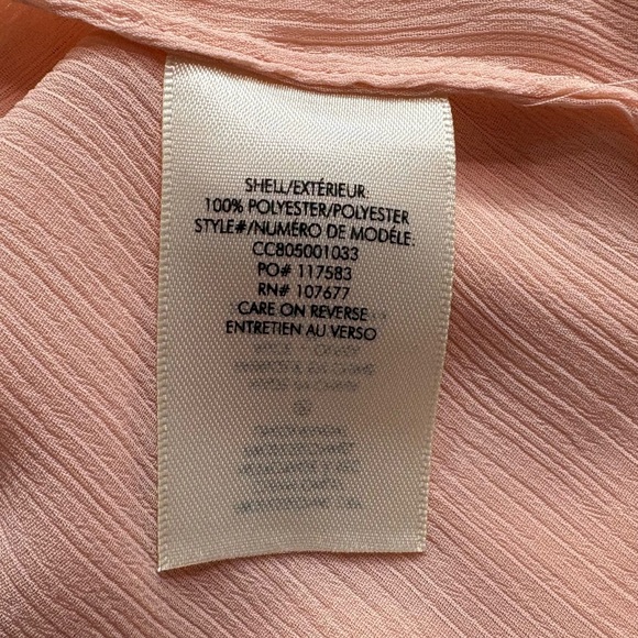 Alice + Olivia Peach Cold-Shoulder Ruffle V-Neck Blouse - Picture 8 of 9